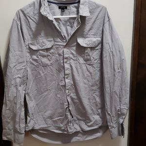 Apt 9 gray button down shirt